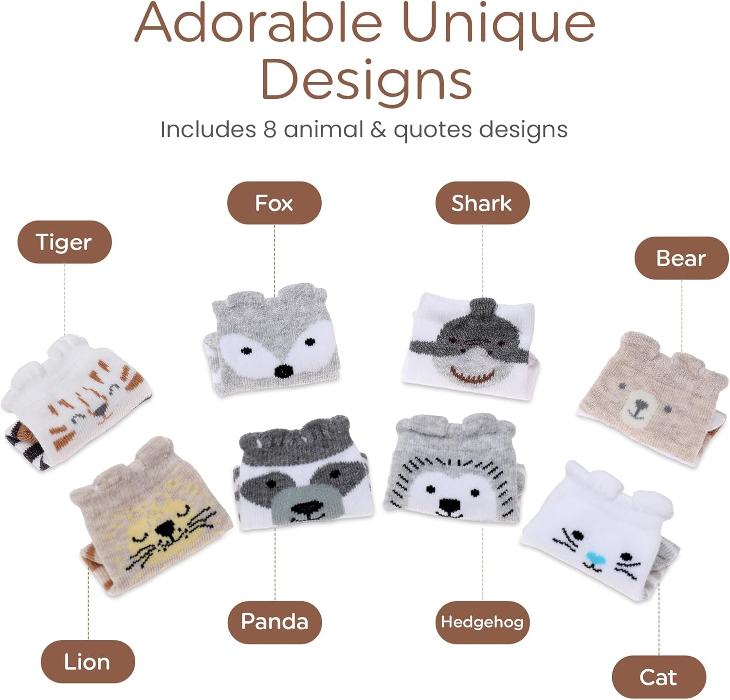 Organic Cotton 8 Pair Baby Socks 0–6 Months - Newborn Socks with Gripper - Safe Walking Non-Slip Sole, Perfect Baby Gift and Registry - Baby Socks for Boys and Girls, Newborn Essentials