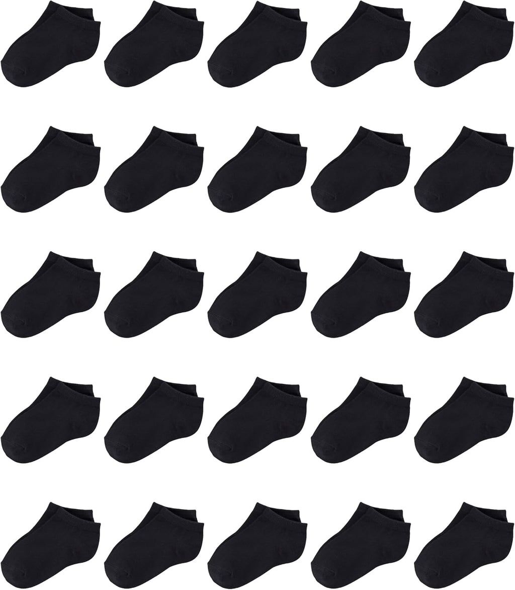 Toddler Socks, 25 Pairs Kids Baby Low Cut Half Cushion Ankle Socks for Toddler Boys Girls 0-10 Years Old