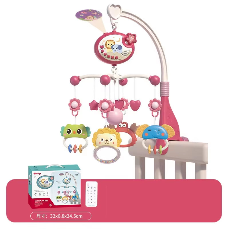 Baby Crib Mobile with Lights Music Projection for Infants 0-6 Months Remote Control Crib Toys for Newborn Baby Mobile for Crib